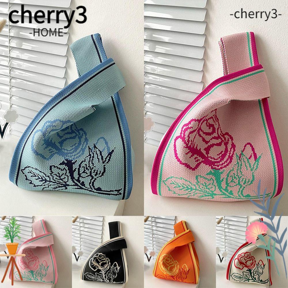 cherry3-กระเป๋าถือ-ผ้าถัก-แฮนด์เมด-ใช้ซ้ําได้