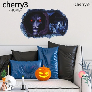 Cherry3 สติกเกอร์ติดผนัง มีกาวในตัว ลายผีสยองขวัญ สําหรับตกแต่งบ้าน ฮาโลวีน