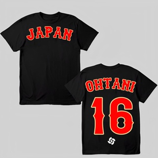 เสื้อยืดคุณภาพดี  MLB [A001] baseball shirt Otani Shhei same style plus size mens and womens cotton printed T-shirt