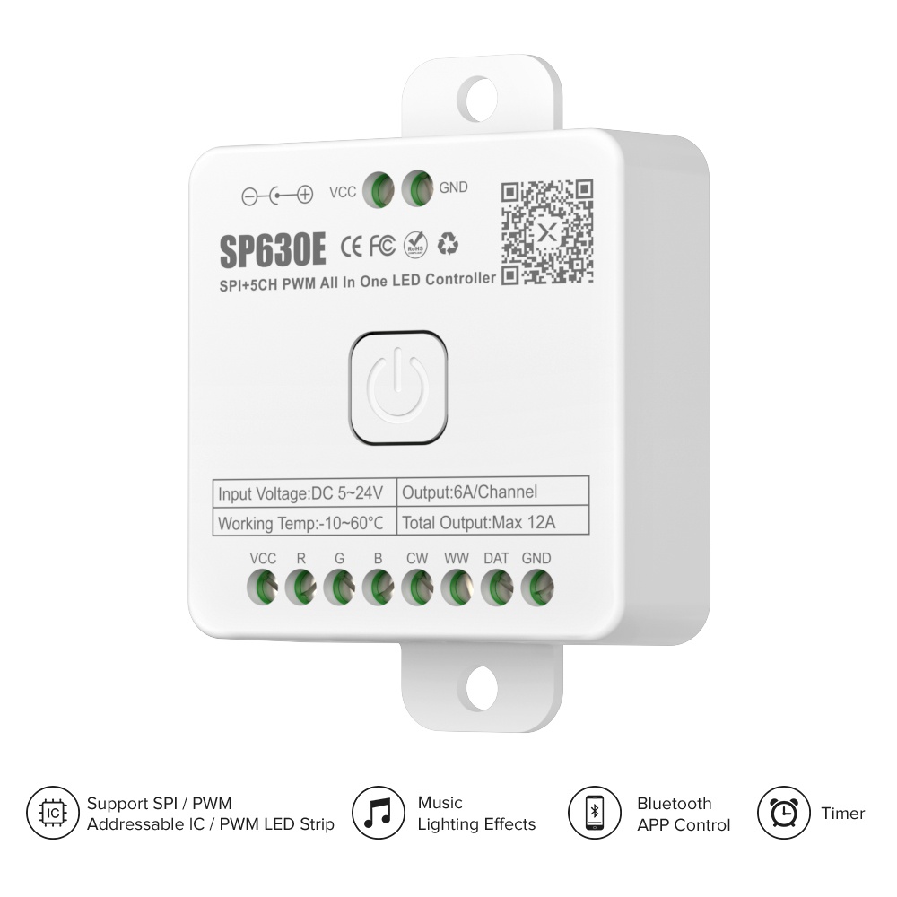 Sp630e All In One สายไฟ LED ควบคุม 5CH PWM SPI พิกเซล WS2812B WS2811 ...