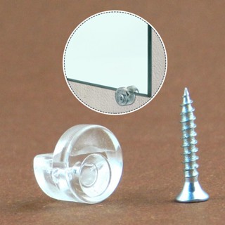 4Pcs Mirror Wall Hanging & 4Pcs Fixing Screw Glass Clips Fixing Repair For Home