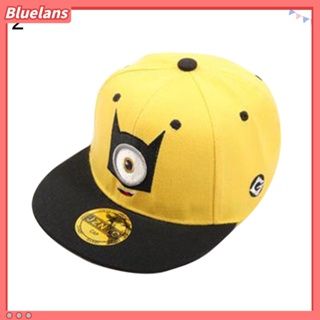 Bluelans หมวกเบสบอล ปักลายการ์ตูนมินเนี่ยน ปรับได้ สไตล์ฮิปฮอป สําหรับเด็ก