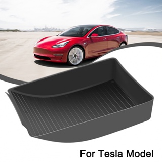 ถาดคอนโซลกลางรถยนต์ สีดํา แบบเปลี่ยน สําหรับ Tesla Model 3 Y
