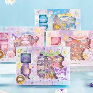 เทปสติกเกอร์ ลาย Sanrio Kuromi สําหรับตกแต่งเต็นท์ แล็ปท็อป DIY 6 ม้วน 8 แผ่น