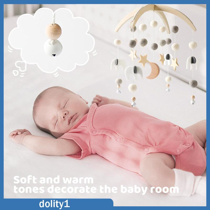 dolity1-โมบายกระดิ่งไม้-พร้อมลูกบอลสักหลาด-สําหรับตกแต่งเปลเด็กแรกเกิด