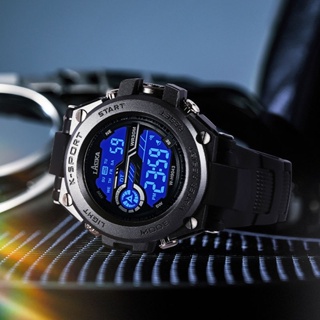 นาฬิกาข้อมือดิจิทัล LED กันน้ํา อเนกประสงค์ สไตล์สปอร์ต สําหรับผู้ชาย