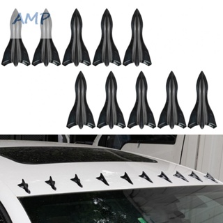 ⚡NEW 8⚡10X Black Fin Diffuser Vortex Generator Universal Car Roof Bumper Spoiler ABS .