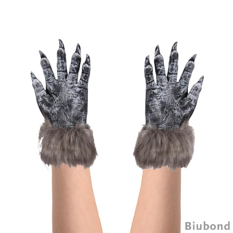 biubond-ถุงมือหมาป่าฮาโลวีน-เครื่องแต่งกายหมาป่า-ถุงมือของขวัญ-ถุงมือกรงเล็บ-สําหรับเทศกาล-งานรื่นเริง-ผู้ใหญ่-แต่งตัว-ชุดแฟนซี