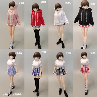 พร้อมส่ง cdtoys ชุดเสื้อกันหนาว กระโปรงพลีท มีซิป 1/12 cd036 สําหรับบอดี้ยาง 20 ซม. N5I7