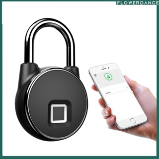 Tuya Wifi Smart Door Lock ล็อคลายนิ้วมือ ล็อคไฟฟ้าดิจิตอล App ปลดล็อคระยะไกล กันน้ำ Keyless USB ชาร์จใหม่ได้ Travel Smart Padlock ดอกไม้