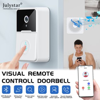 JULYSTAR แบตเตอรี่อัลคาไลน์พลังงานต่ำภาพการควบคุมระยะไกลออด WiFi ไร้สายตัวแปรเสียงหมัดฟรีกล้องวิดีโออินเตอร์คอมสองทาง