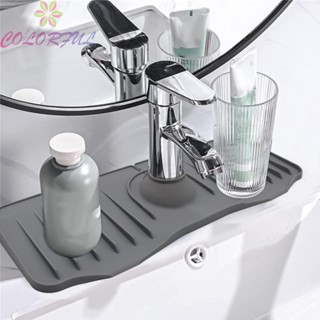 【COLORFUL】Faucet Surround Brand New Countertop Splash Draining Pad Bathroom Faucet Mat