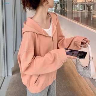 &lt;Jianxin&gt; เสื้อแจ็กเก็ตกันหนาว แขนยาว มีฮู้ด ทรงหลวม ระบายอากาศ สวมใส่สบาย เหมาะกับฤดูใบไม้ผลิ และฤดูใบไม้ร่วง สําหรับผู้หญิง