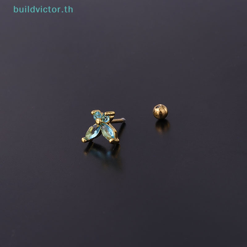 buildvictor-ต่างหูสตั๊ด-สเตนเลส-รูปผีเสื้อ-ประดับคริสตัล