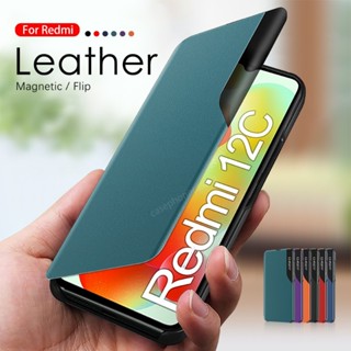 เคสโทรศัพท์มือถือหนัง ฝาพับแม่เหล็ก พร้อมช่องใส่บัตร สําหรับ Xiaomi Redmi 12C 11A 4G Poco C55 2023 Redmi 12 C 11 A PocoC55