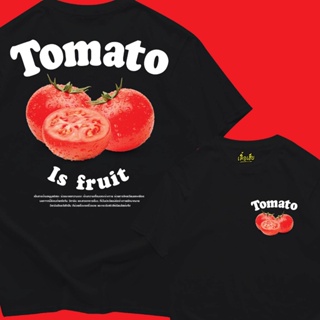 มะเขือเทศ tomato ผ้า Cotton 100 % ผ้าหนานุ่ม ไม่หดไม่ย้วย เสื้อยืดแขนสั้นสำหรับผู้ชายและผู้หญิง