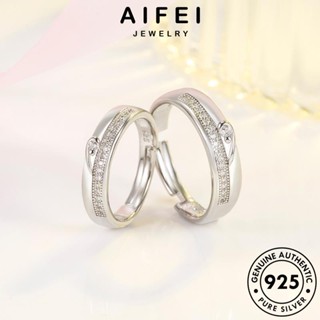 AIFEI JEWELRY แท้ เงิน เครื่องประดับ มอยส์ซาไนท์ไดมอนด์ 925 คู่รัก แหวน เครื่องประดับ แฟชั่น เกาหลี แฟชั่น ต้นฉบับ Silver R308