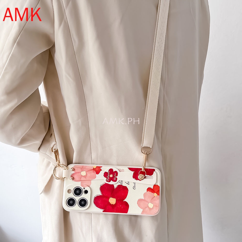 amk-เคสโทรศัพท์มือถือแบบใส-กันกระแทก-ลายดอกไม้-พร้อมสายคล้องมือ-สําหรับ-realme-10-c55-c35-narzo-50a-prime-50i-c33-c31-c30-c21y-c25y-c21-c20-c20a-c11-c2-c15-9-9i-8i-8-7i-7-6-pro-gncwd