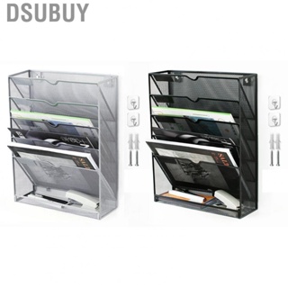 Dsubuy Wall Mounted File Holder  Practical Hanging Hole 5 Tier Easy Installation Organizer for Magazines