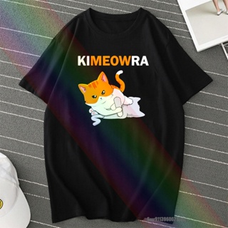 TOP CTT-shirt  เสื้อยืดแขนสั้น ผ้าฝ้ายแท้ พิมพ์ลายแมว Jiu Jitsu Kimura Kimeowra แฟชั่นเรโทร สําหรับผู้ชายS-5XL