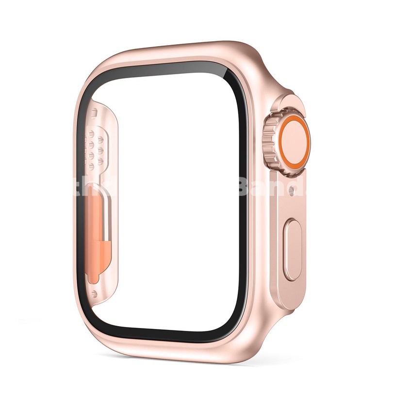 เคสกระจก-พร้อมสายสีพื้น-สําหรับสมาร์ทวอทช์-series-ultra-8-7-6-se-5-4-3-2-1-iwatch-ขนาด-49-มม-45-มม-41-มม-44-มม-40-มม-42-มม-38-มม