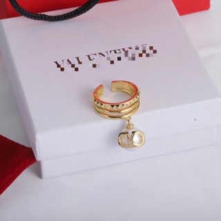 Overseas Shop -VLTN แหวนสเตนเลส ประดับมุก สีทอง ปรับได้ หรูหรา เครื่องประดับ ของขวัญ ขายส่ง 05134