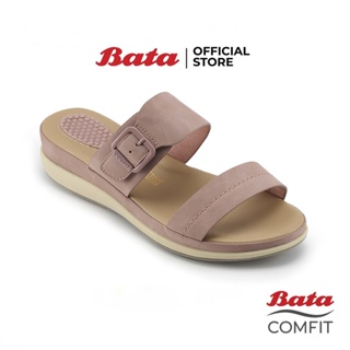 BATA บาจา COMFIT รองเท้าเพื่อสุขภาพ แบบสวมส้นแบน สำหรับผู้หญิง รุ่น SABRY สีชมพู 6615748 สีกรมท่า 6619748