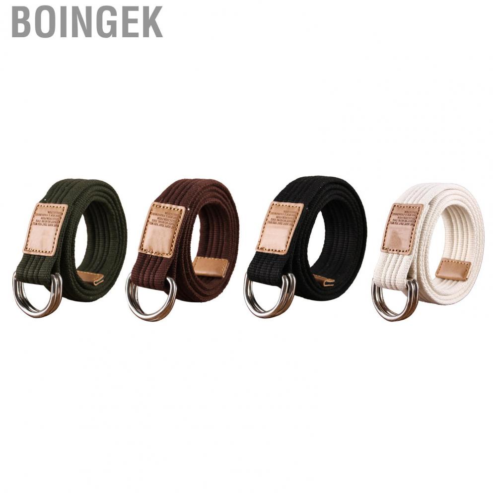 boingek-trouser-belt-double-d-ring-pure-color-canvas-lightweight-for-daily-use