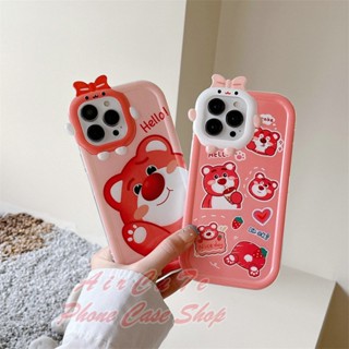 เคส Samsung A13 A12 A11 A04 A73 A71 A54 A53 A52 A52S A51 A50 A50S A34 A33 A32 A31 A30 A30S A23 A21S A20 A10S 4G 5G M12 M11 Big Camera Hole Strawberry Bear Soft Case