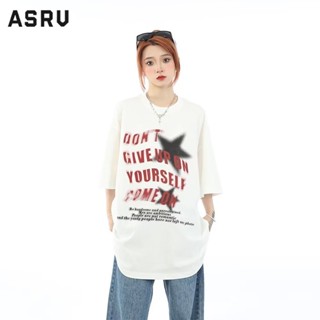 ASRV ผู้ชายแขนสั้นตัวอักษรอินเทรนด์ฮาราจูกุสตรีทอาร์ตชายและหญิงรอบคอยอดนิยมใหม่เสื้อยืดญี่ปุ่น