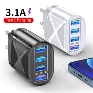 Fast Charging Adapter ชาร์จได้ 4 พอร์ USB QC 3.0 3.1A 4USB หัวชาร์จ หัวชาร์จมือถือ
