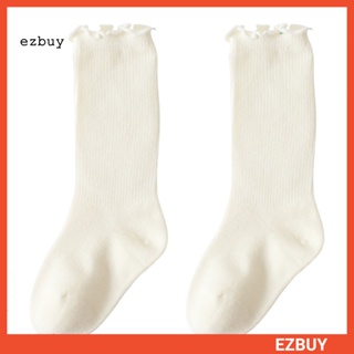 [EY] ถุงเท้าผ้าฝ้าย กันลื่น ให้ความอบอุ่น สําหรับเด็กทารกผู้หญิง 1 คู่
