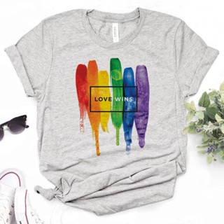 เสื้อยืด พิมพ์ลาย Love Is Love Lgbt สไตล์สตรีท สําหรับผู้หญิง y2k 2000s