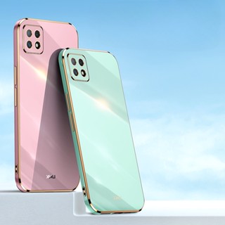 เคสโทรศัพท์มือถือชุบไฟฟ้า แบบนิ่ม ขอบตรง บางพิเศษ หรูหรา สําหรับ OPPO A92 A72 A52 A53 A32 2020 4G Reno 4 3 Pro 5G