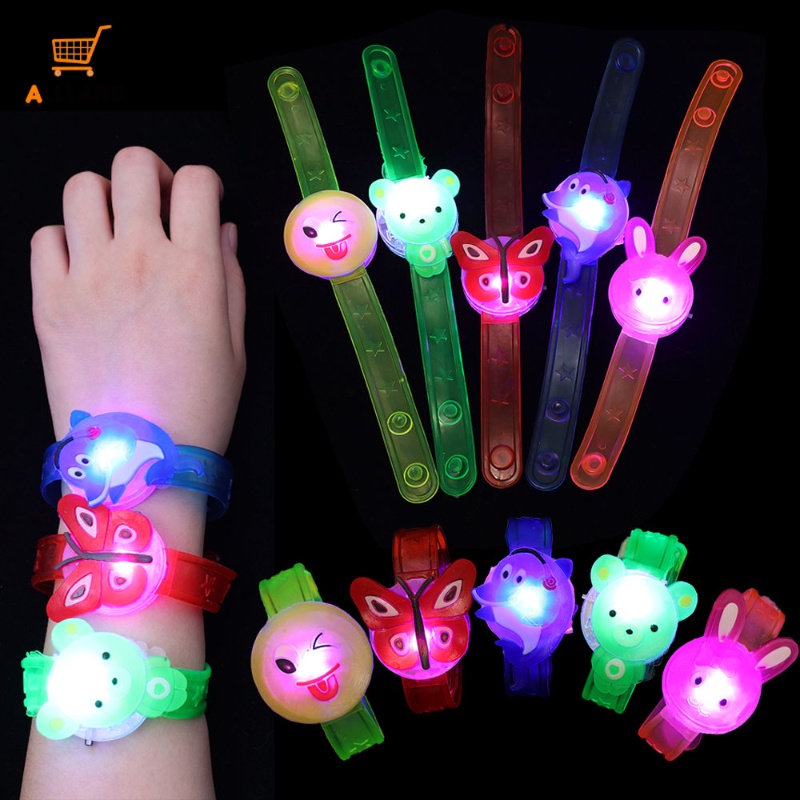 สายนาฬิกาข้อมือ-led-ปรับได้-ลายการ์ตูนสัตว์-วัสดุพลาสติก-น้ําหนักเบา-สายรัดข้อมือเรืองแสง-สําหรับเด็ก-อุปกรณ์เสริม