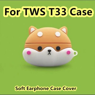 【พร้อมส่ง】เคสหูฟัง แบบนิ่ม ลายการ์ตูนตลก สําหรับ TWS T33 TWS T33