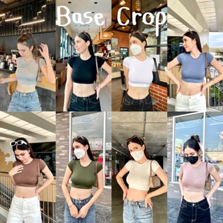 🤍Base Crop🤍 เสื้อครอปเรยอนครึ่งตัวแบบผ้าชั้นเดียว สวยกรุบใส่ง่าย นางแบบใส่งานจริงนะคะ