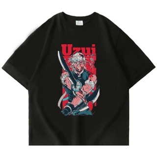 S-5XL เสื้อยืดแขนสั้นAnime Tengen Uzui Demon Slayer T Shirt ญี่ปุ่น Academy วัยรุ่น Manga แฟชั่นแขนสั้นเสื้อยืดใหม่ Retr