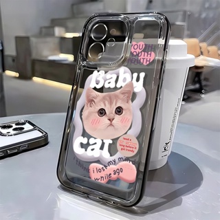 เคสโทรศัพท์มือถือ แบบนิ่ม ลายหัวแมว สําหรับ Apple Iphone 13 14promax 11 12 7