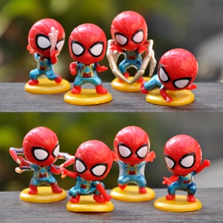 โมเดลฟิกเกอร์ PVC รูป The Avengers SuperHero Spiderman ของเล่นสําหรับเด็ก ตกแต่งเค้กวันเกิด 8 ชิ้น ต่อล็อต