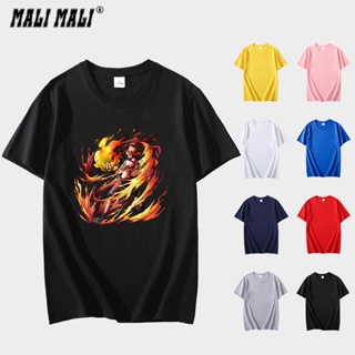 มีความสุข [MALI MALI] เสื้อยืดคอกลม สีขาว วันพีซ ไอเทมสุดฮิต One Piece เสื้อยืด Luffy Ace Sauron Chopper Sanji สื้อแขนสั