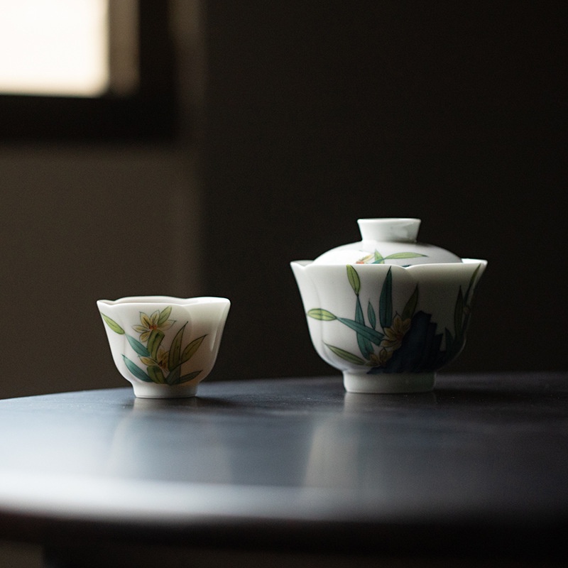 narcissus-orchid-tea-cup-huayun-ชุดถ้วยชาเซรามิก-สไตล์ญี่ปุ่น-สําหรับครัวเรือน