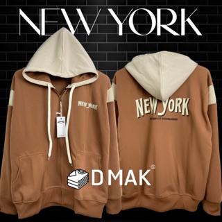 รุ่นแต่งไหล่ E เสื้อคลุมแขนยาว  เสื้อกันหนาว มีฮู้ด New york พร้อมส่ง