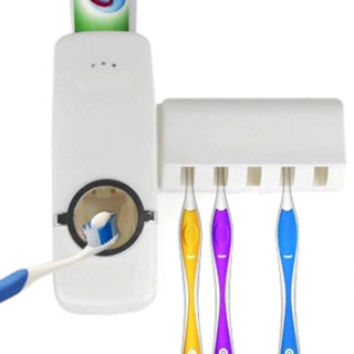 ลดหนัก?เครื่องบีบยาสีฟันอัตโนมัติ ที่บีบยาสีฟัน สีขาว ระบบสุญญากาศ พร้อมที่วางแปรงสีฟัน