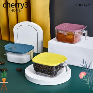 Cherry3 กล่องเก็บเครื่องเทศ สมุนไพร พริกไทย น้ําตาล พร้อมฝาปิด