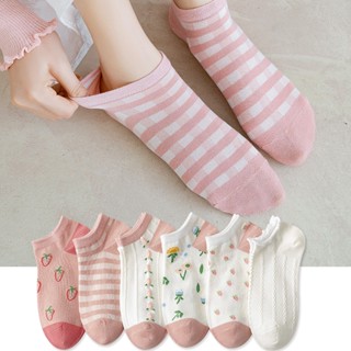 [สไตล์ใหม่] ถุงเท้าสตรีต่ำ สีผลไม้ หลายสีตัวเลือก - SH7585