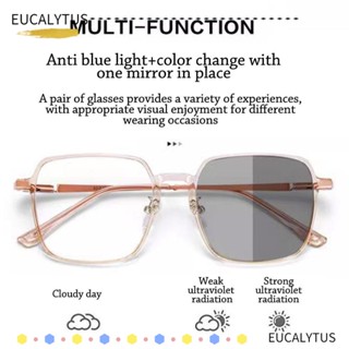 Eutus แว่นตาโลหะ ทรงสี่เหลี่ยม ป้องกันแสงสีฟ้า สไตล์วินเทจ สําหรับผู้ชาย และผู้หญิง