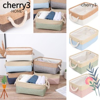 Cherry3 ตะกร้าเก็บของเล่นเด็ก ผ้าลินิน สําหรับห้องนอน