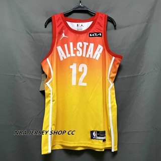 【คุณภาพสูง】ใหม่ ของแท้ NBA All Star 2023 สําหรับผู้ชาย #12 เสื้อกีฬาแขนสั้น ลายทีม Ja Morant