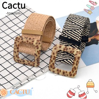 Cactu เข็มขัดแฟชั่นลําลอง ผ้าลินินสาน สไตล์โบฮีเมียนวินเทจ